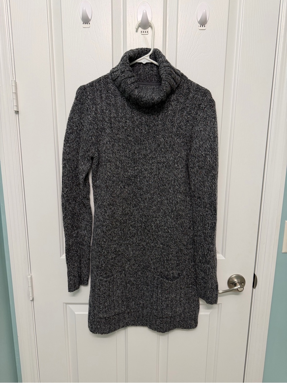 Ruff Hewn Charcoal Knit Turtleneck Dress